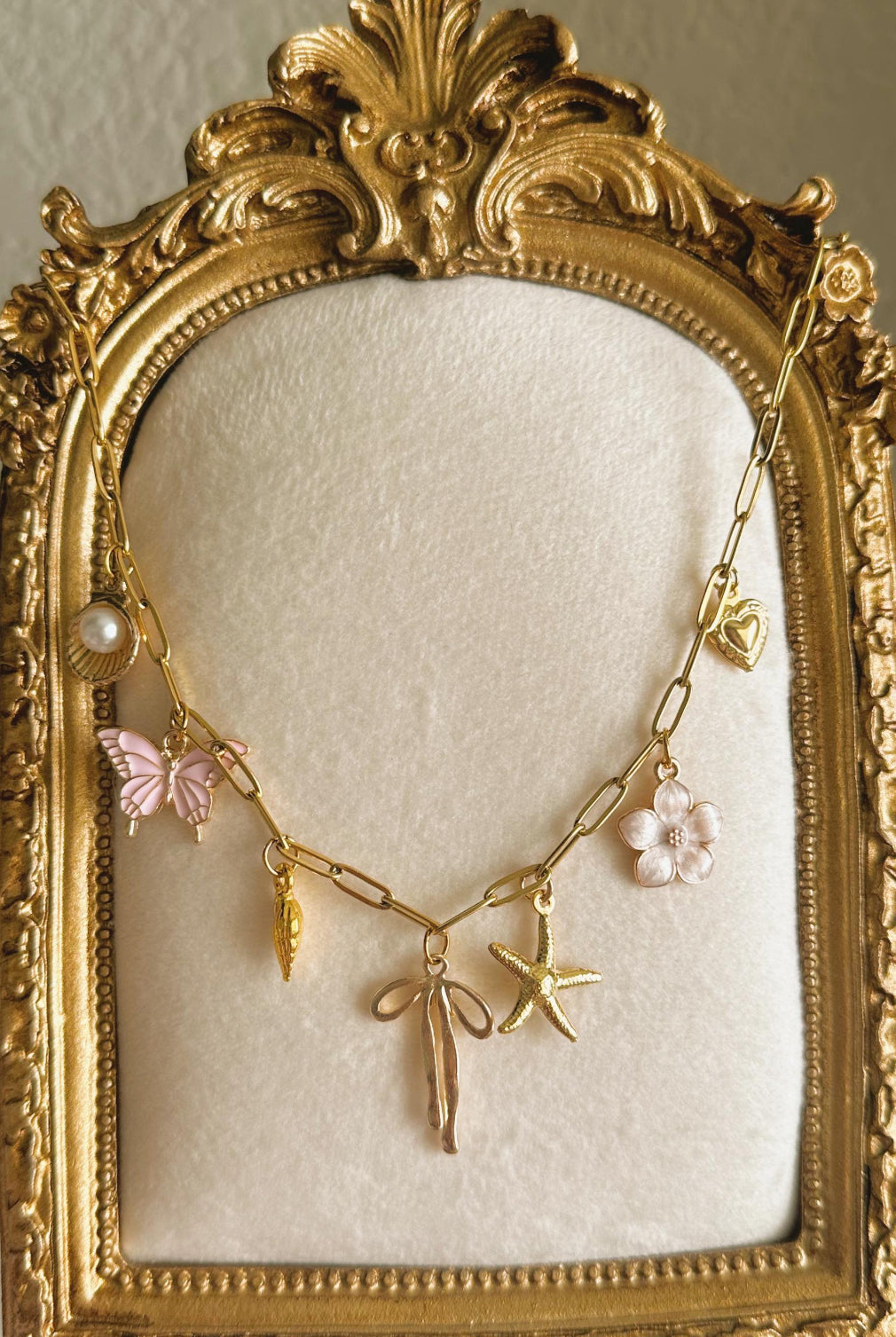 Coastal Girl Charm Necklace - 18k Gold Plated