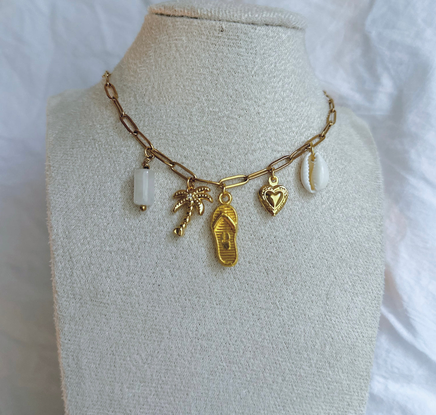 Flip Flop Charm Necklace - 18k Gold Plated