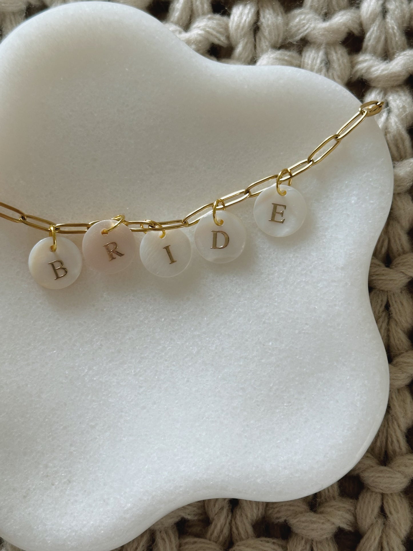 BRIDE Charm Necklace - 18k Gold Plated