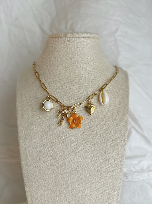 Mai Tai Charm Necklace - 18k Gold Plated