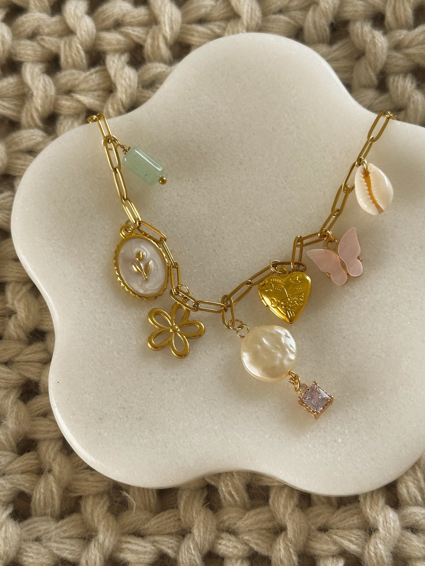 Fairytale Charm Necklace -18k Gold Plated