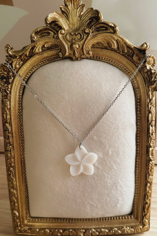 Plumeria Pendant Necklace - Tarnish Resistant